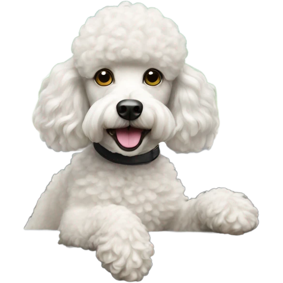 Poodle dog driving car emoji