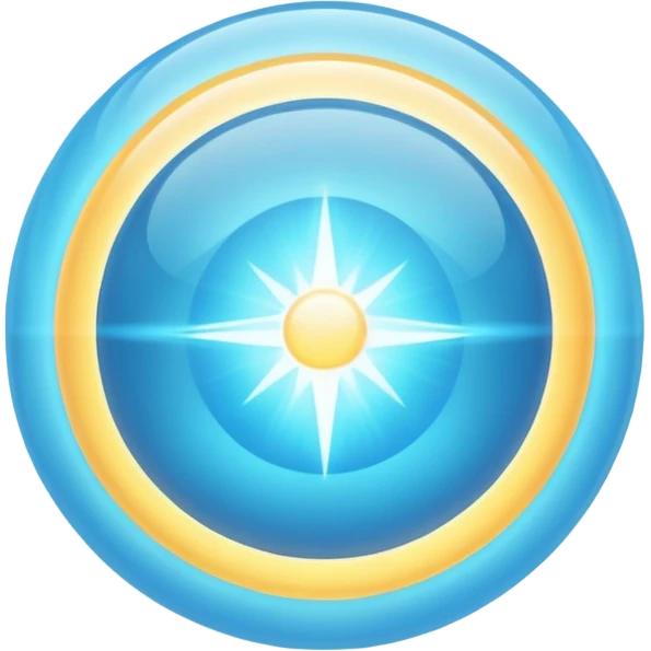 light blue energy sphere, bright centre, blurred borders emoji