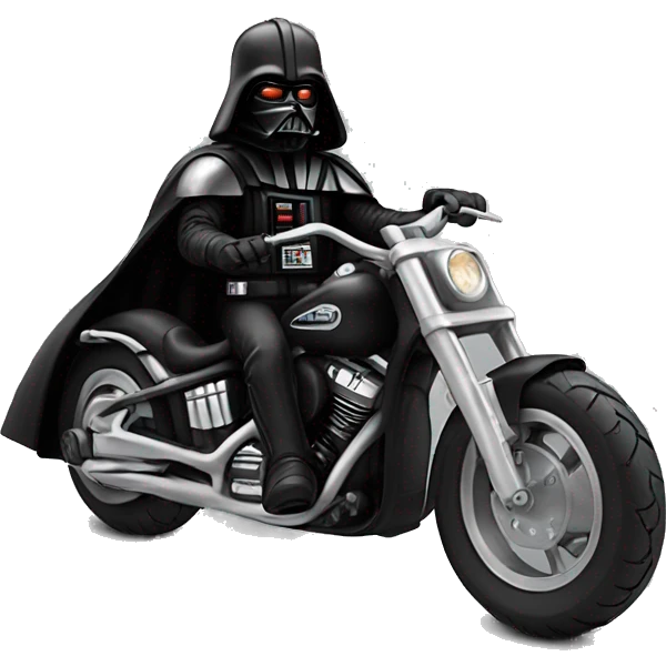 Darth Varder rides a Harley black  emoji
