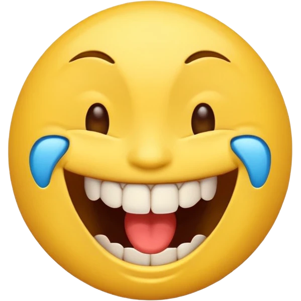 A normal emoji laughing with broken teeth emoji