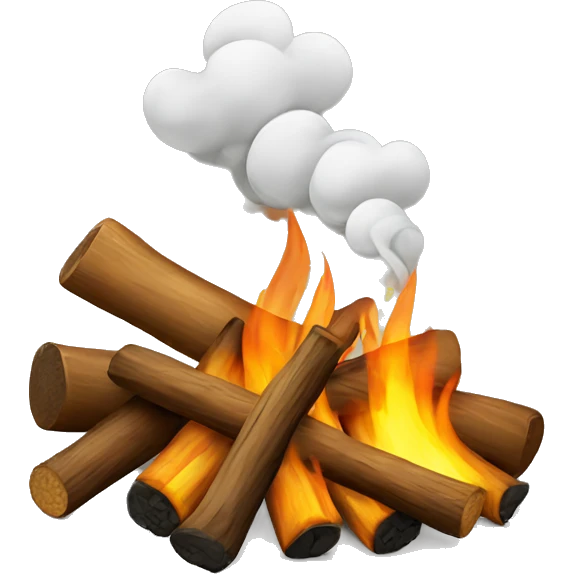 Campfire with smoke emoji
