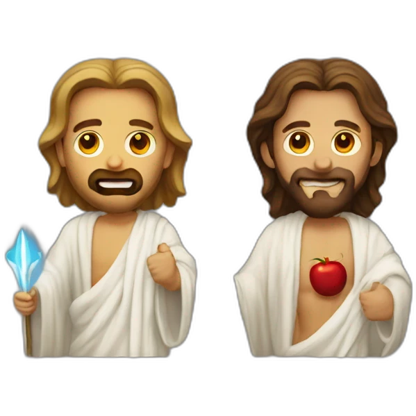 Jesus defeated Satan emoji