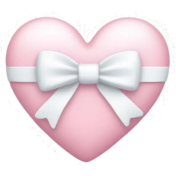 Pastel pink heart with white bow emoji