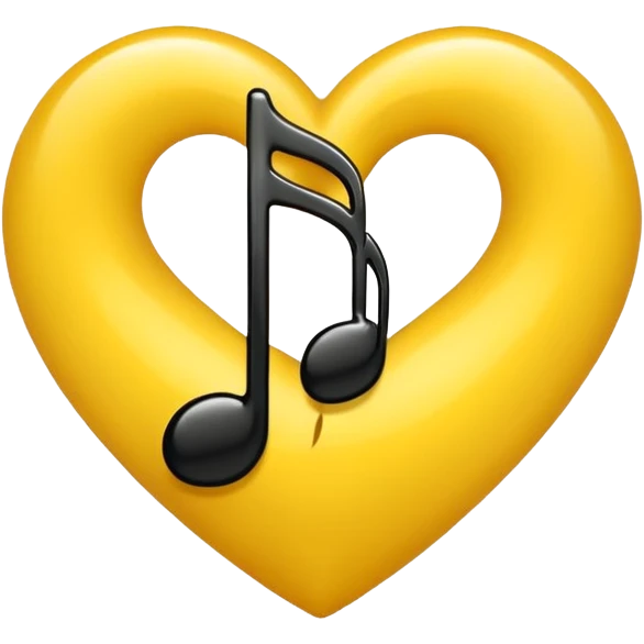 yellow heart with a music note emoji