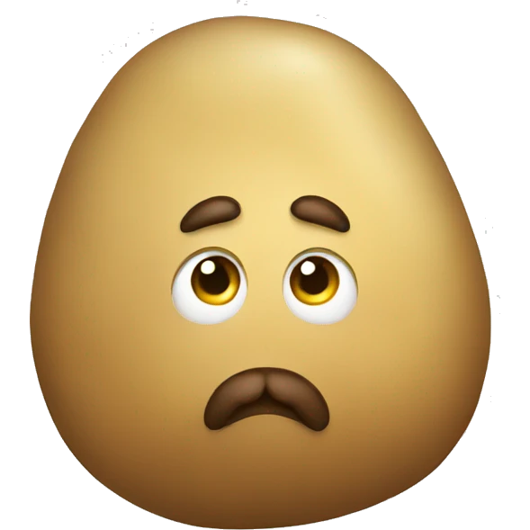 Potato with long hair emoji