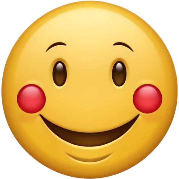 Smiley rond  qui rougis  parce qu’il est timide. Pas de sourire  emoji