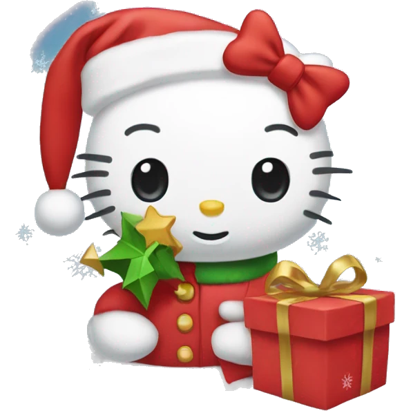 hello kitty christmas emoji