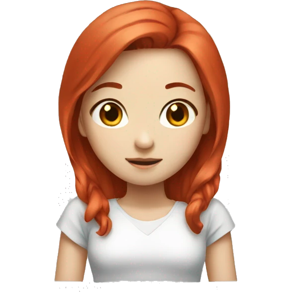 girl with red hair and white skin asian emoji