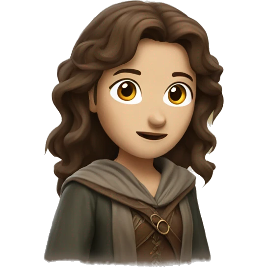 female character with brown hair in Lord of the rings style emoji