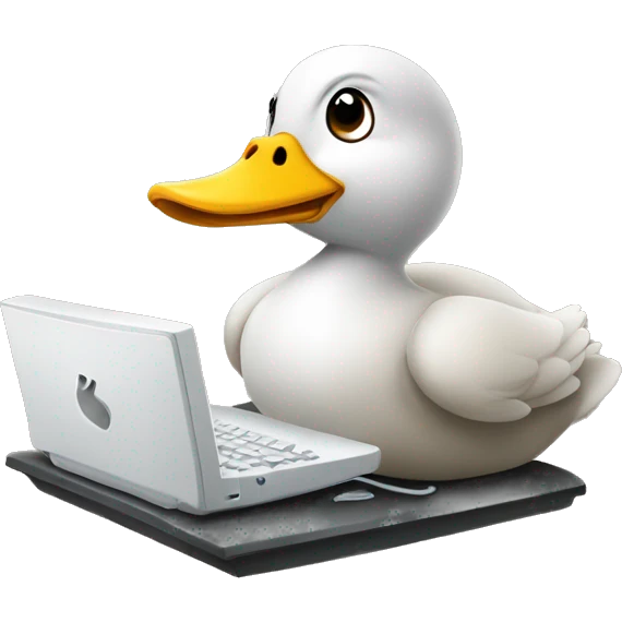 Pato usando la computadora emoji