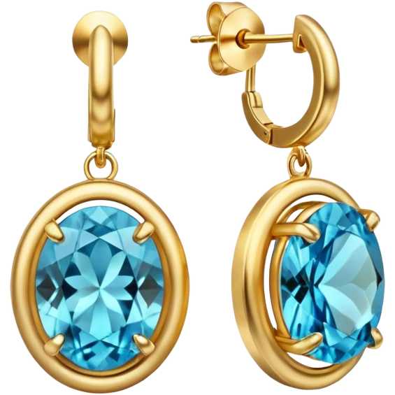 Gemstone realistic ultra detailed 3D gold earrings
 emoji