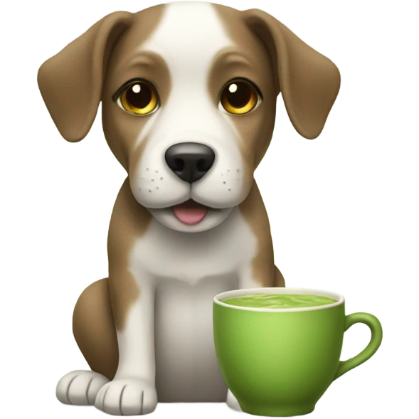 Dog witch a matcha emoji