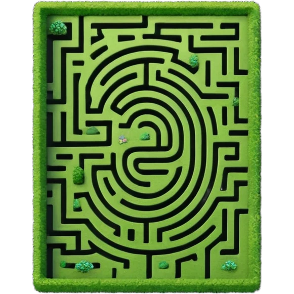 hazme un laberinto y en el centro pasto emoji