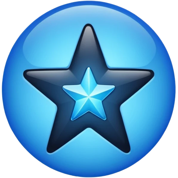 Black tik in the blue circle star emoji