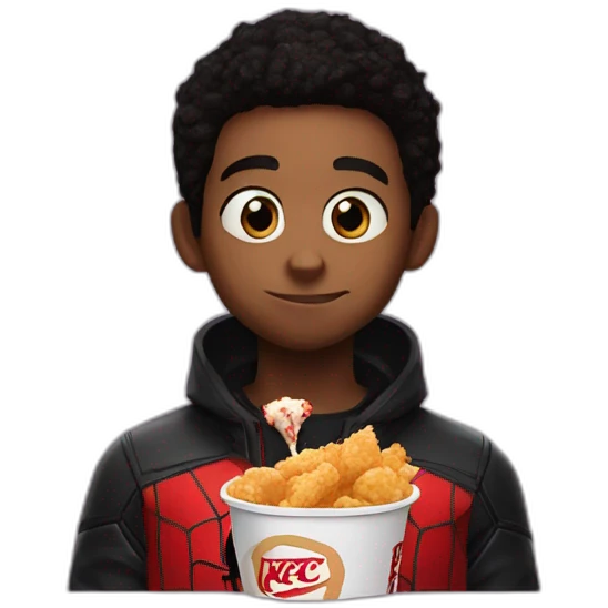 Miles morales eating kfc emoji