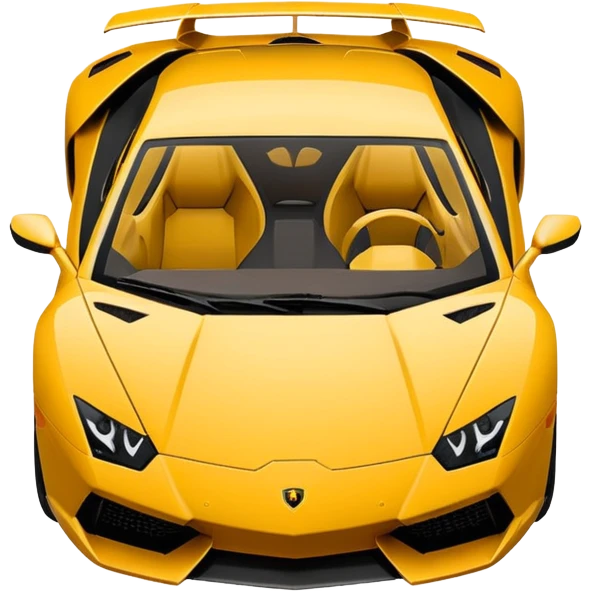 "Create a top-down view 2D Lamborghini in Apple iOS emoji style. Use solid colors, clean lines, no gradients, and smooth curves. Keep the design minimalist with a white background."
 emoji