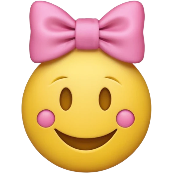 Aesthetic smiley ￼ face ￼ wearing a bow ￼ emoji