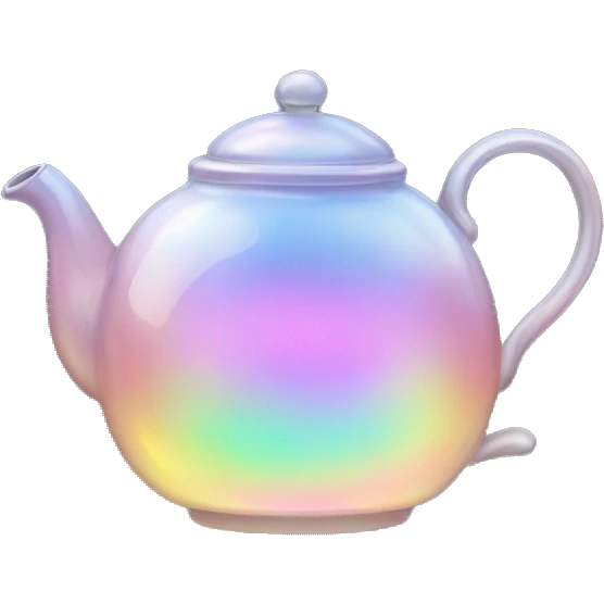 Pale holographic tea pot emoji