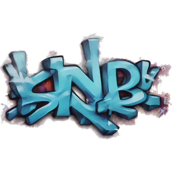 Graffiti art work spelling "BNB" emoji