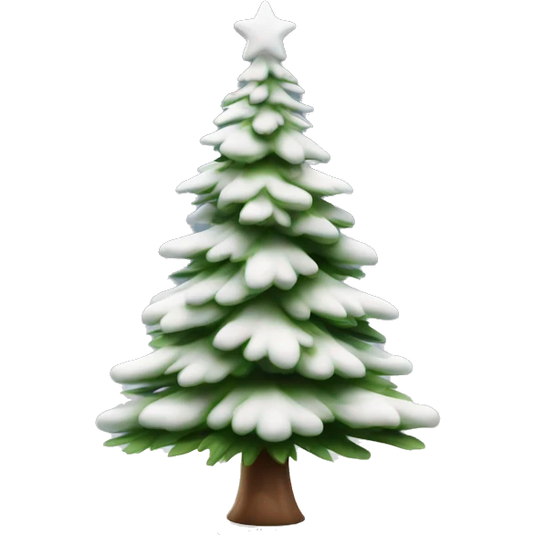 actual white fir christmas tree isolated.  emoji