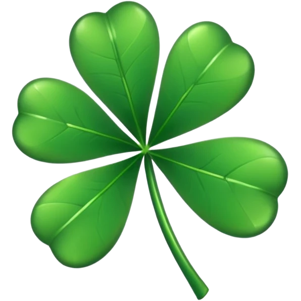 Lucky clover charm – green four-leaf clover.
 emoji