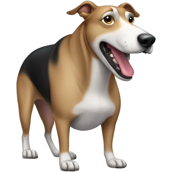 Obese black greyhound emoji