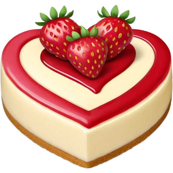 heart shaped strawberry cheesecake emoji