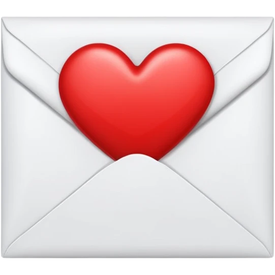 White Envelope of a letter with a seal in shape of a Heart emoji