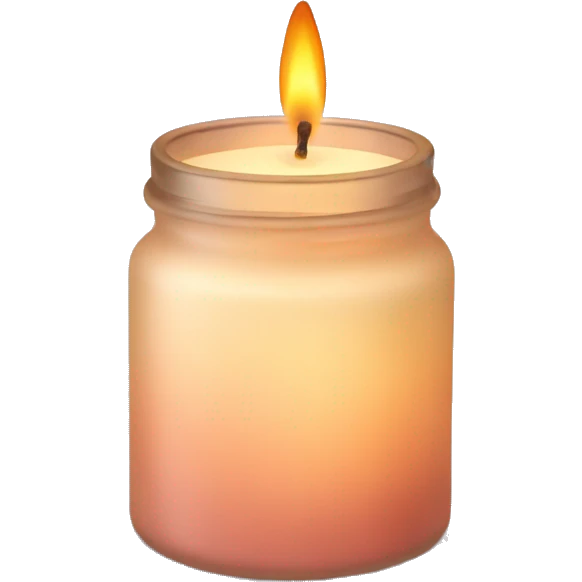 A small jar candle with warm glow emoji