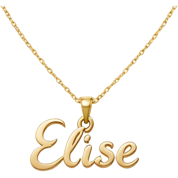 Name necklace that says elise emoji