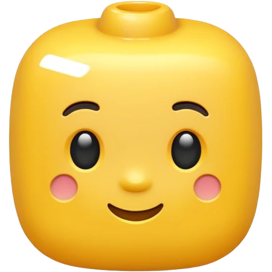 three-dimensional resin icon, chunky and cute, yellow emoji