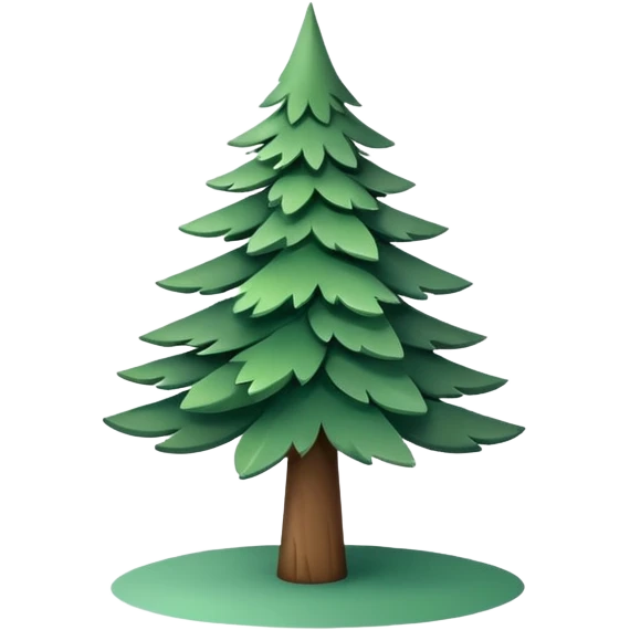 Fais le sapin plus petit, ancré dans du papier. Traits délicats. Logo pour réseaux sociaux. emoji