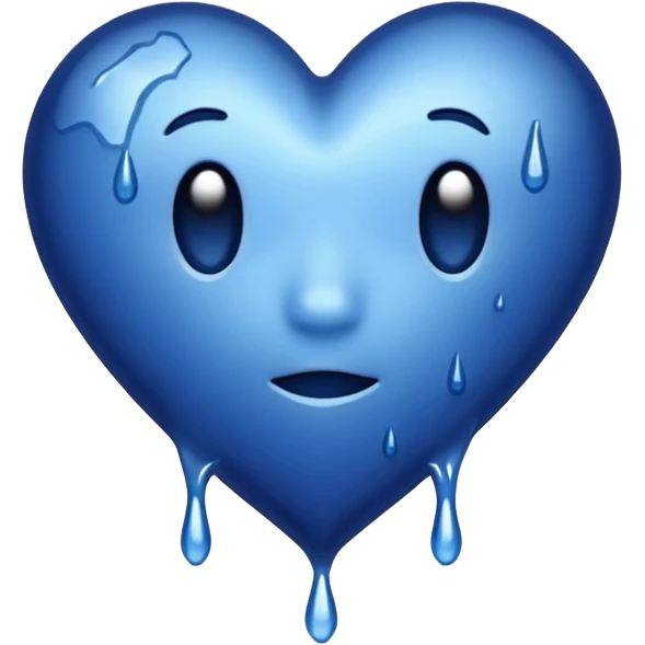Bleeding navy blue heart emoji