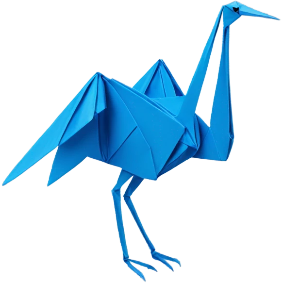 blue origami crane emoji