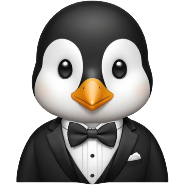penguin with bow tie diffrent colour tie emoji