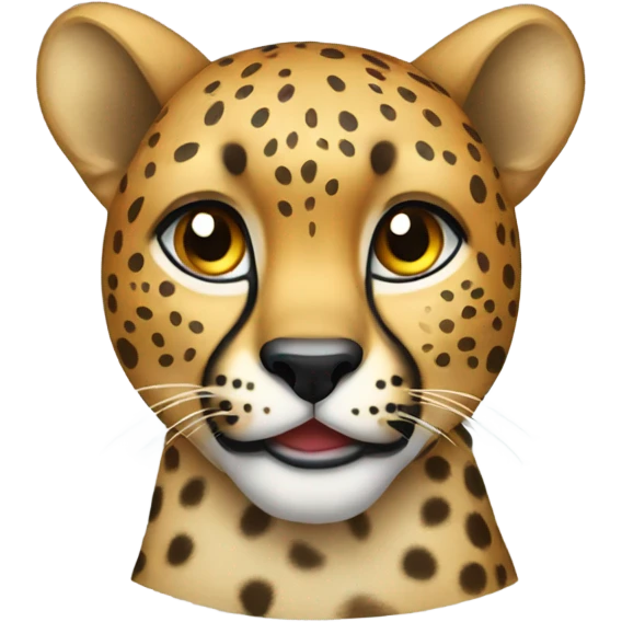 a cheetah with a bow on its head emoji