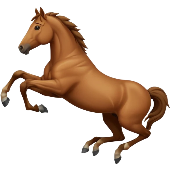 A horse jumping off a cliff emoji