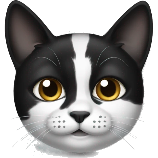 Assymetrical black and White cat emoji