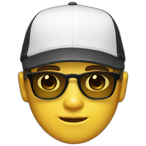 a white boy with sunglasses and cap emoji