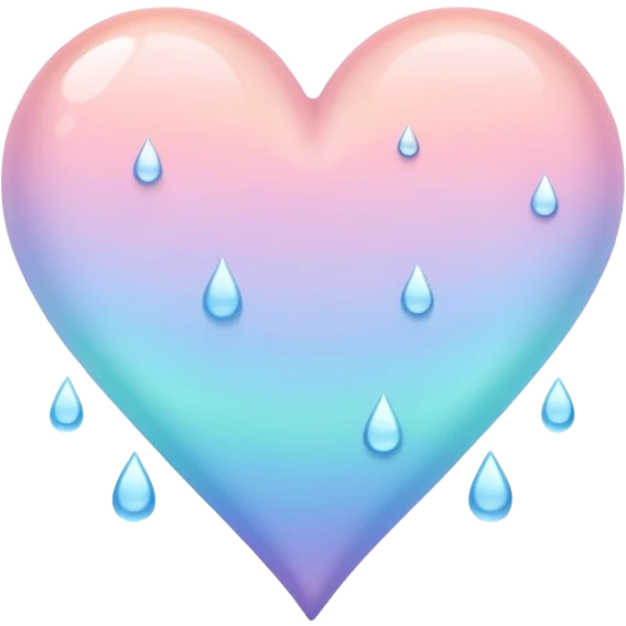 pastel heart with a gentle raindrop pattern emoji