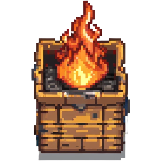 2d power up crate with fire emoji