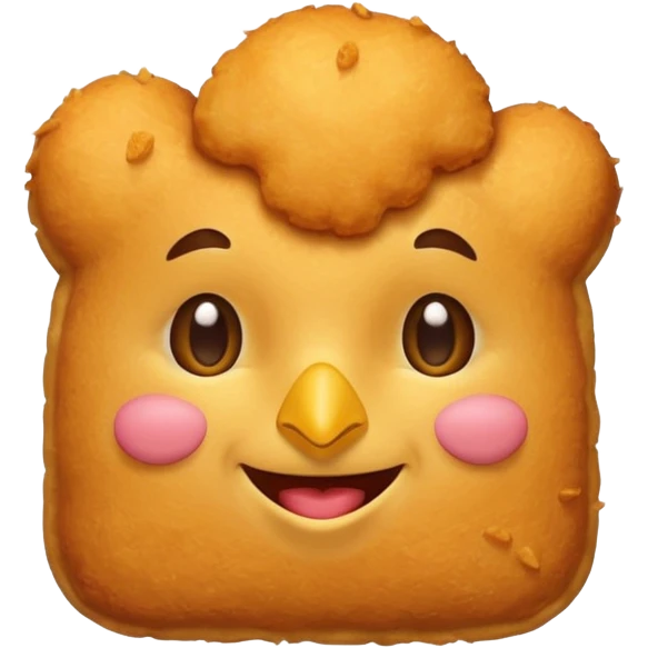 Chicken nugget with a face emoji