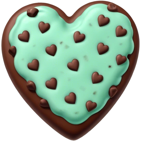 Mint choco chip heart emoji