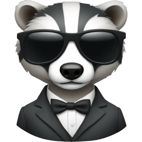 badger wearing a suit with shades emoji