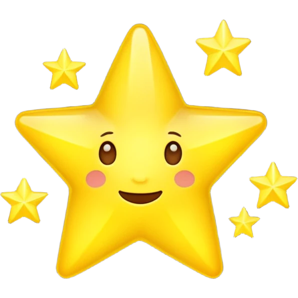 Yellow stars 3d emoji