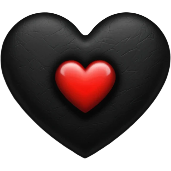 heart with black velvet texture and deep shadow emoji