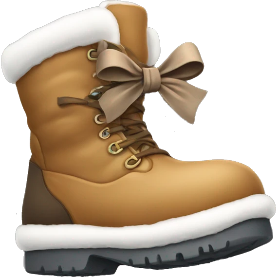Winter boot with a bow on it emoji