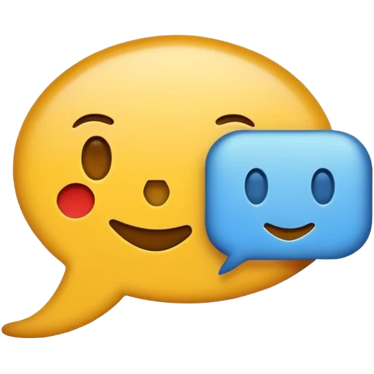 A minimalist emoji-style icon representing wordplay — symbolizing creativity with language. It features an open book or speech bubble merging with playful letters or word fragments, forming a clever visual pun. emoji