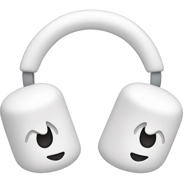 Marshmallow headphones emoji