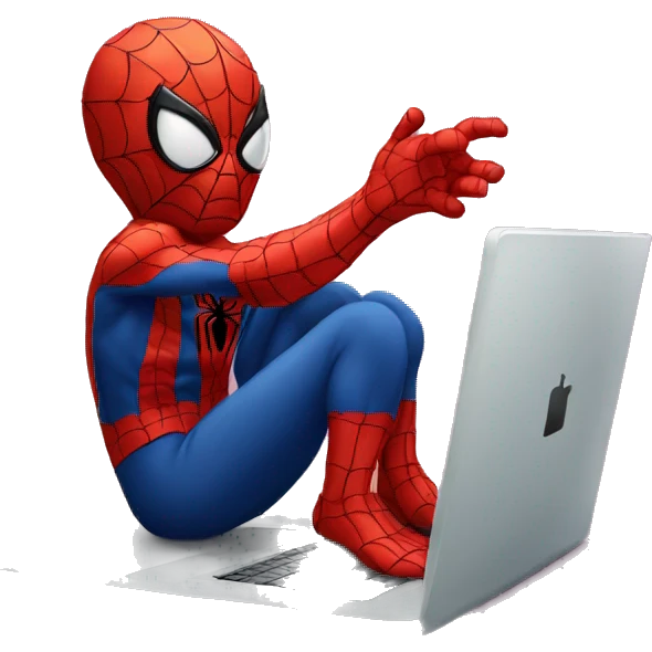 spiderman with laptop emoji